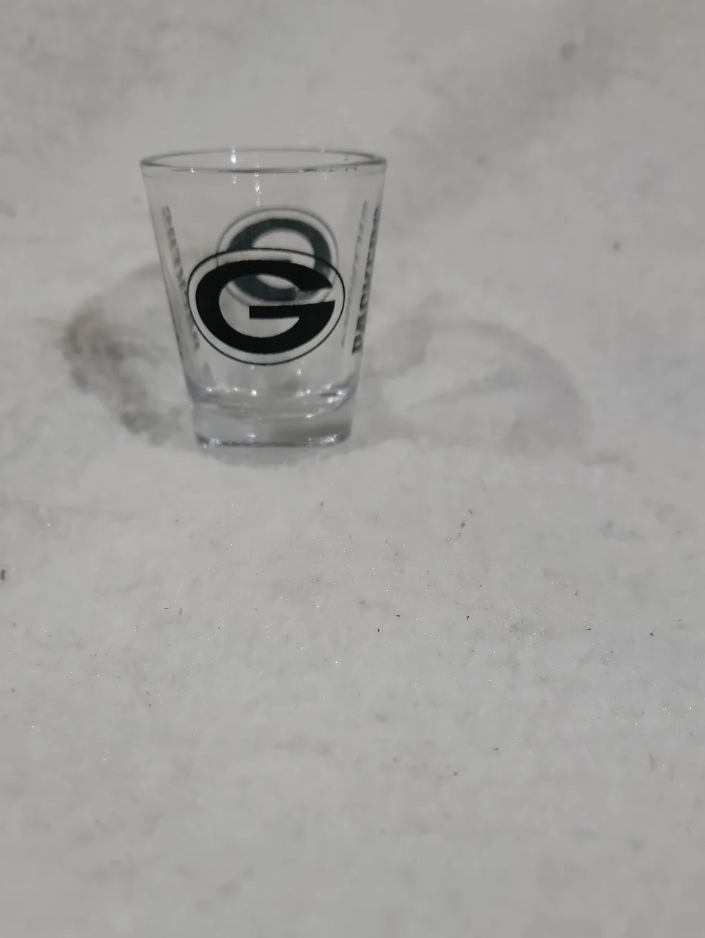 NFL Green Bay Packers Clear Shot Glass with Black Team Logo And Name